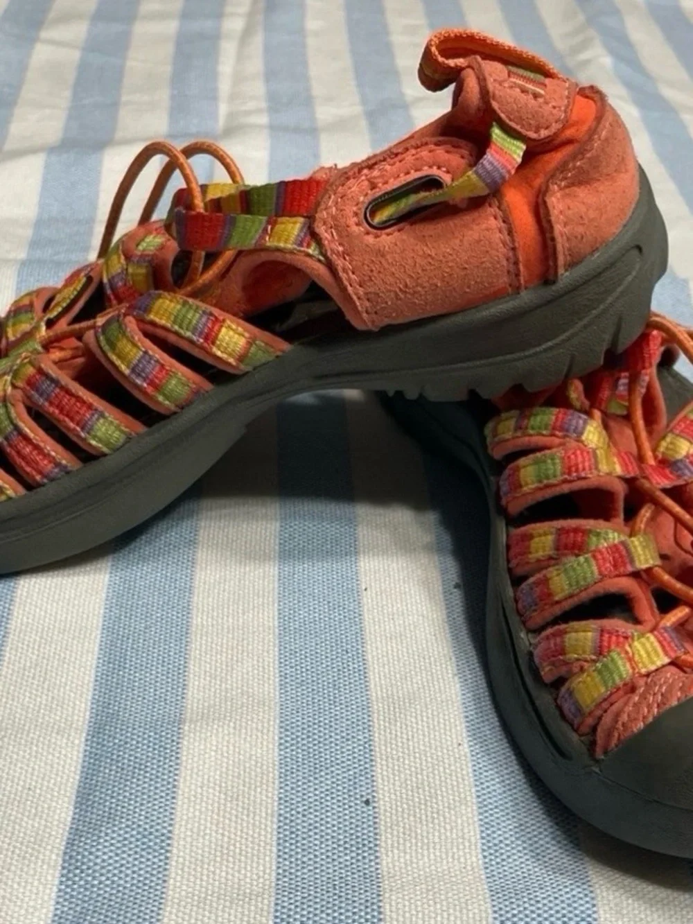Keen For Girls, Color Orange, Yellow, Size J2, Gently Used.